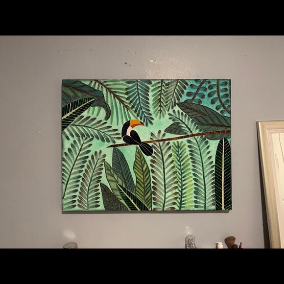 Beautiful painting on canvas of a toucan bird - Picture 6 of 7
